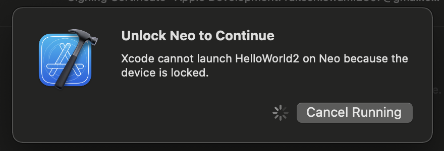 Unlock iPhone to Continue - Xcode cannot launch error